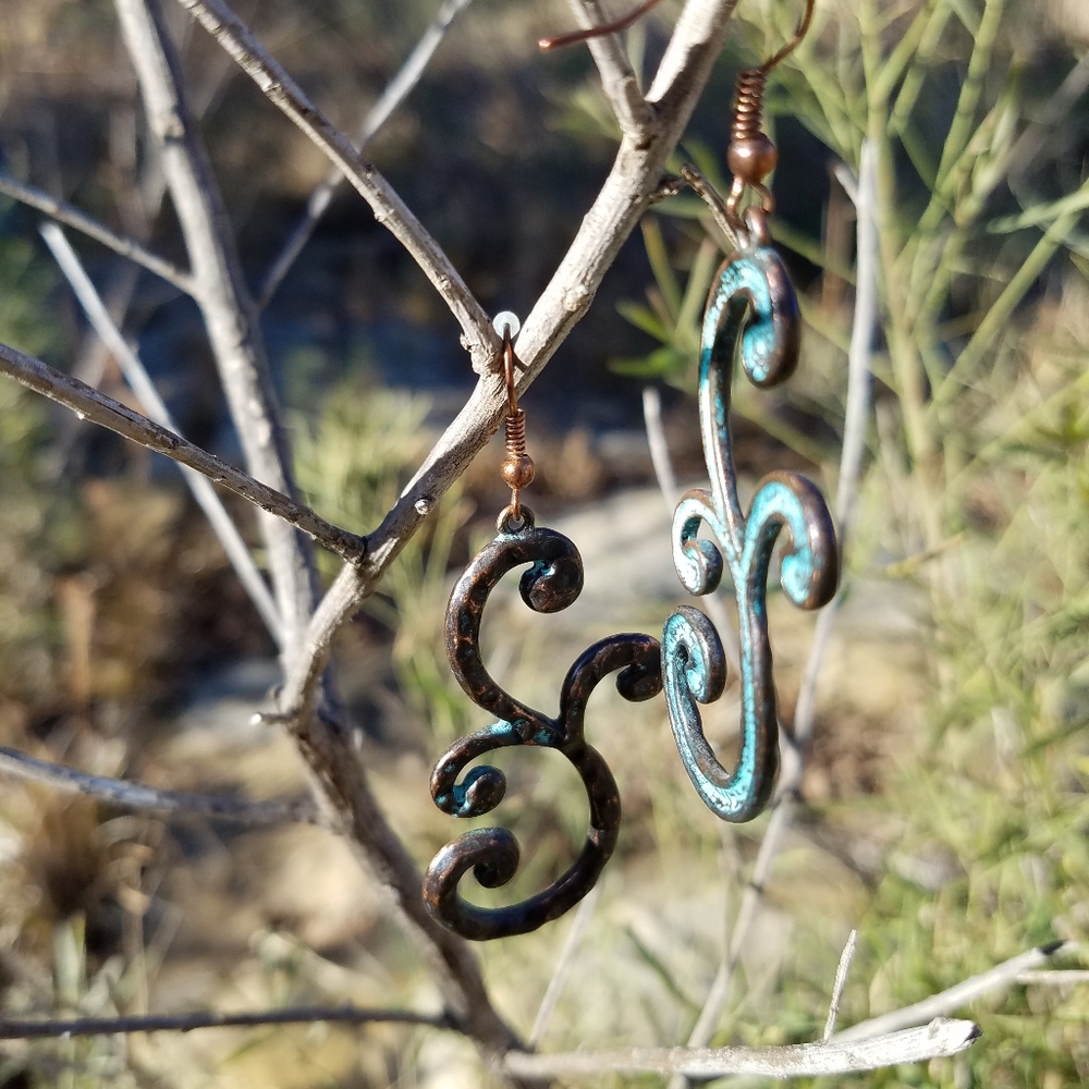 Copper Earrings.
